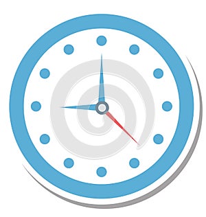 Clock Isolated Vector Icon Editable