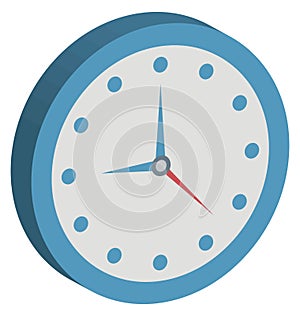 Clock Isolated Vector Icon Editable