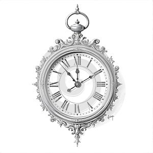 clock isolated white background