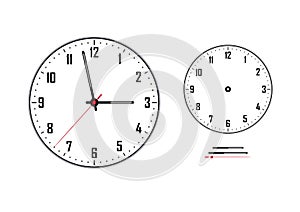 clock isolated on white background and controllable arrows