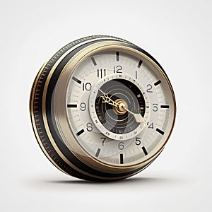 Clock isolated on white background. Generative Ai
