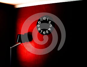 A clock and a lamp - vivid light effect