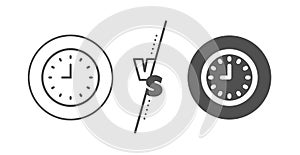 Clock line icon. Time or Watch sign. Vector