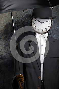Clock man 3d illustration