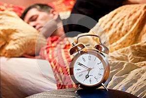 Clock man lazy sleep wake alert