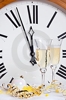 Clock at midnight on New Year Eve