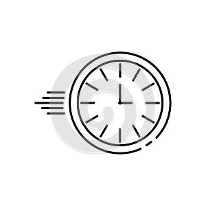 Clock movement icon. Time clock. Deadline concept. Vector illustration. stock image.