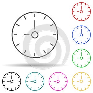 Clock multi color set icon. Simple thin line, outline vector of web icons for ui and ux, website or mobile application