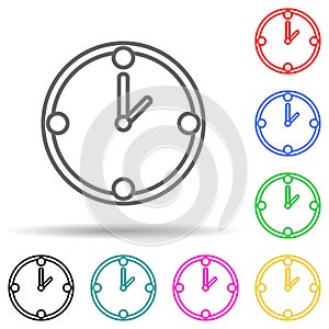 clock multi color style icon. Simple thin line, outline vector of interview icons for ui and ux, website or mobile application