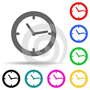 clock multi color style icon. Simple thin line, outline vector of web icons for ui and ux, website or mobile application