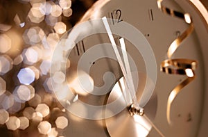 Clock on new year's eve