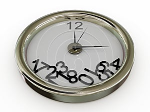 Clock with numbers have fallen