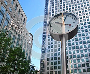 Clock and office building