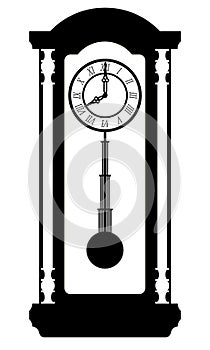 Clock old retro vintage icon stock vector illustration black out