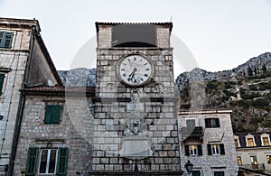 Clock in Old Town Kotor