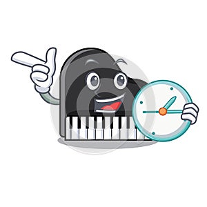 With clock piano character cartoon style