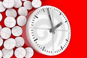 Clock pills. Pill tablet clock. Pill time. Medication Schedule