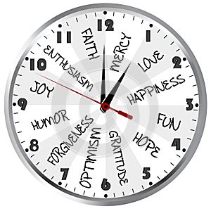 Clock with positive feelings photo