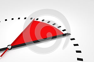 Clock with red seconds hand area time remaining illustration photo