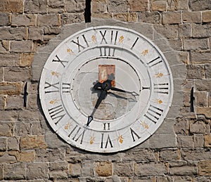 Clock on Romanesque Tower, Koper