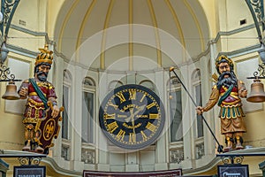 Clock at the royal arcade in Melbourne in center of Melbourne, Australia