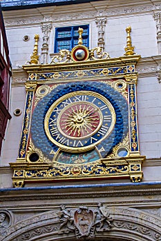 Clock in the Rue du Gros-Horloge, Rouen