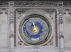 Clock on the Saint Germain l `Auxerrois church in Paris