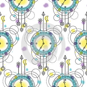 Clock Seamless Pattern