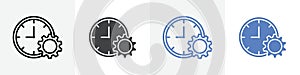 clock with setting icon vector set use for web ui or app