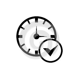 clock settings saved icon. Vector illustration decorative design