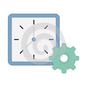 Clock settingsflat vector icon which can easily modify or edit
