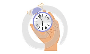 Clock showing 7 o`clock. Time, start, urgency and sleep concept