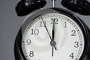 Clock showing at noon