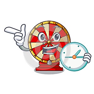 With clock spinning wheel toy isolated the character