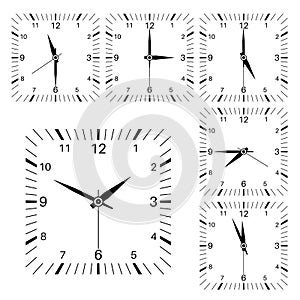 Clock. Square shaped clock set
