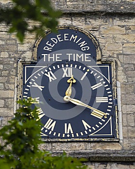 Clock at St. Johns Church in Knaresborough, Yorkshire