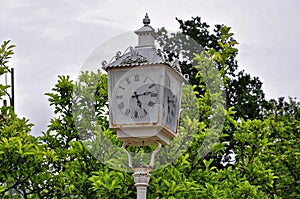 Clock in the street lamp