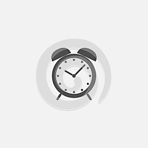 Clock symbol flat icon for web in trendy flat style isolated on grey background