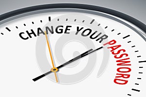 Clock with text change your password