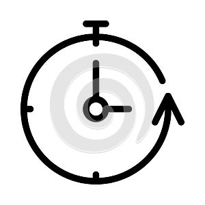 Clock thin line vector  icon