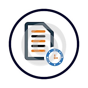 clock, time , file, report, report on time icon