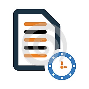 clock, time , file, report, report on time icon