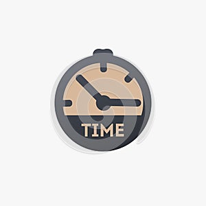 Clock time icon in trendy flat style. Clock icon page symbol for your web site design Clock icon logo, app, UI. Stock