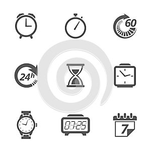 Clock and time icons