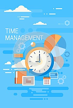 Clock Time Management Concept Abstract