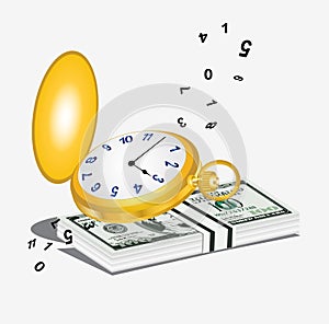Clock time money dollar