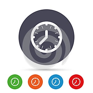 Clock time sign icon. Mechanical watch symbol.