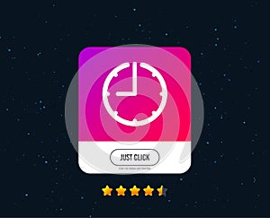 Clock time sign icon. Watch or timer symbol. Vector