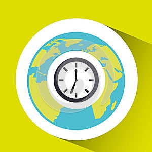 Clock time social media world map