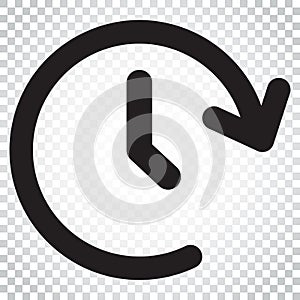 Clock time vector icon. Timer 24 hours sign illustration. Business concept simple flat pictogram on isolated background.